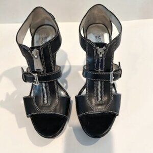 Michael Kors T-Strap Sandal with Zipper and Buckle